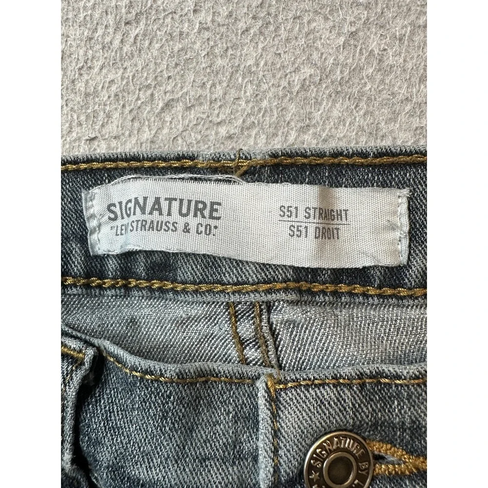 Signature by Levi Strauss & Co Jeans Mens 31x29 Gray SS1 Straight‎ Stretch Denim